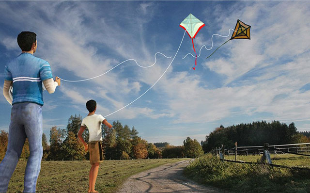 The Kite without a thread